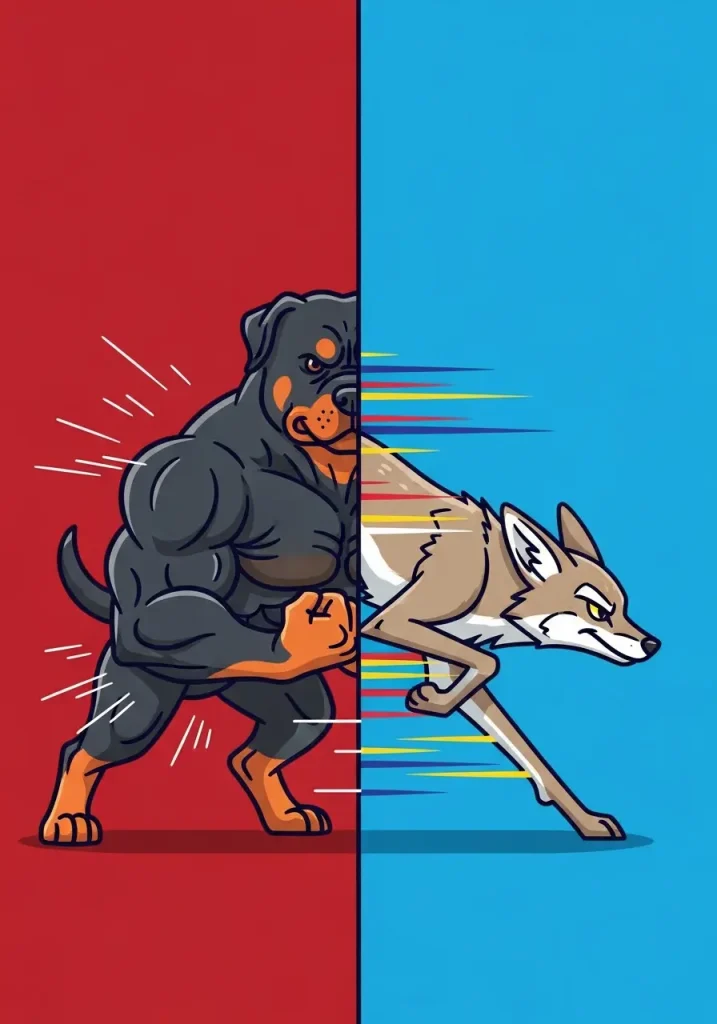 Rottweiler vs Coyote