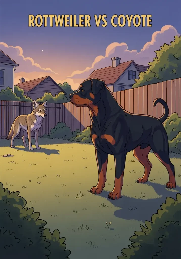 Rottweiler vs Coyote